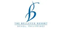 Logo of The Bellevue Resort in Bohol, Philippines, featuring a stylized, cursive "B" in blue. Below it reads "The Bellevue Bohol" and underneath that, "Bohol, Philippines" in capital letters.