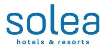 Blue text logo that reads "Solea Hotels & Resorts" in a modern, lowercase font. "Solea" is presented prominently, with "hotels & resorts" in smaller text underneath. The logo has a clean and minimalist design.