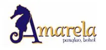 A logo featuring a seahorse and the text "Amarela Resort" in gold letters with a purple outline, followed by "panglao, bohol" in smaller text.