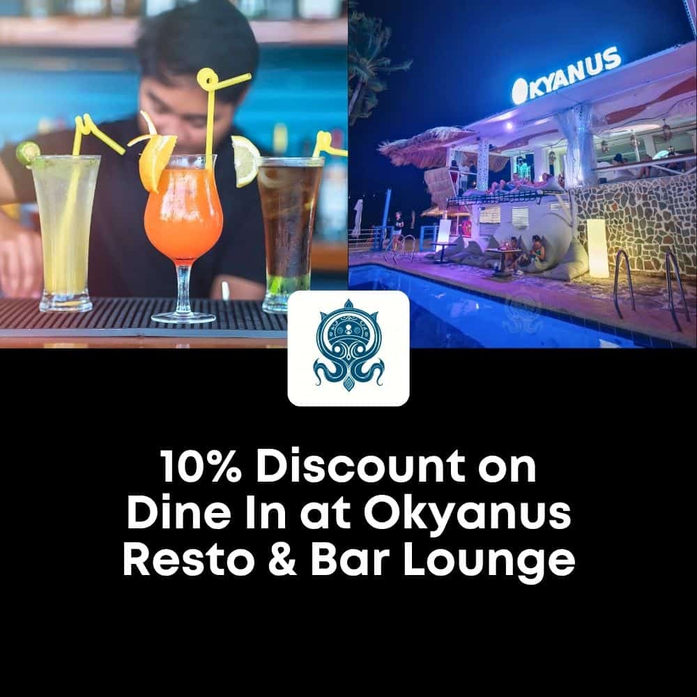 Cocktails and poolside dining at Okyanus Resto & Bar Lounge at night