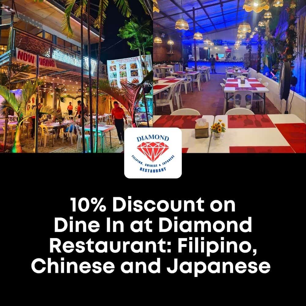 Outdoor and indoor dining setup at Diamond Restaurant in Panglao