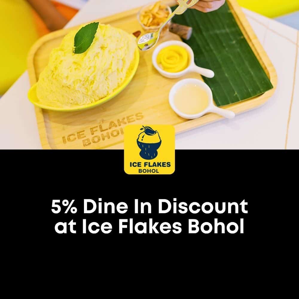 Mango ice flakes dessert served with toppings at Ice Flakes Bohol