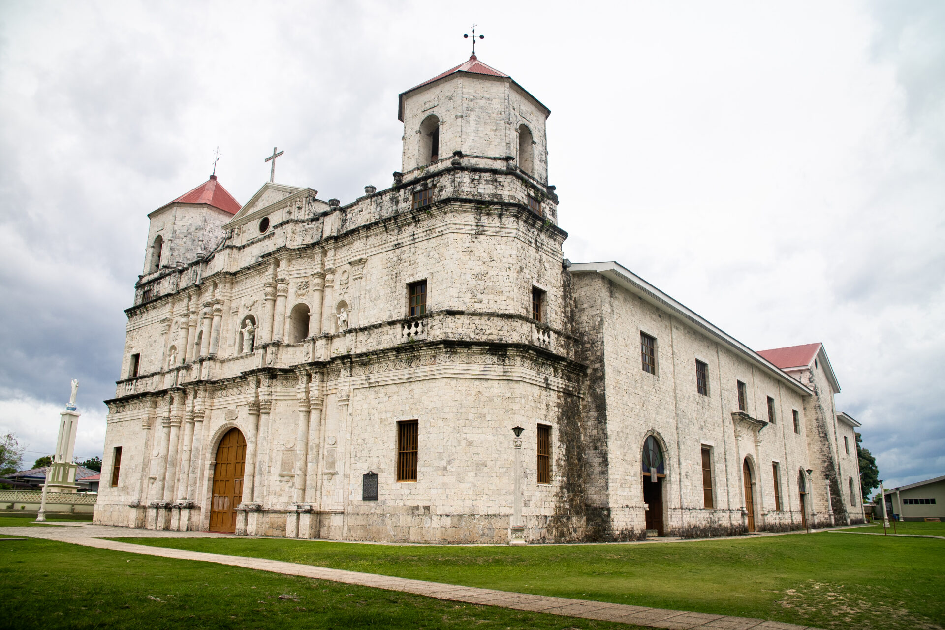 Front façade of Our Lady of Light Parish, also known as Loon Church, a Spanish colonial church and National Cultural Treasure in Bohol Island Geopark, Philippines.